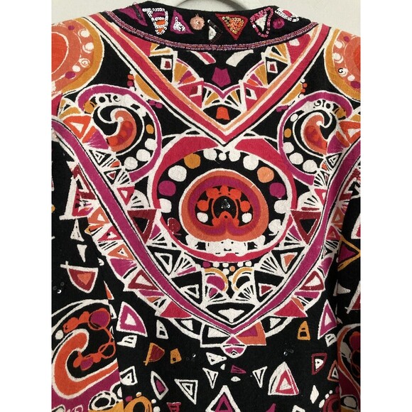 NEW Chico’s Embellished Calandra Jacket Sequins Black MEDIUM Made in India - Picture 14 of 16